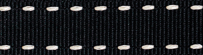 Picture of Stitched Grosgrain: 4m x 15mm: Black/Ivory