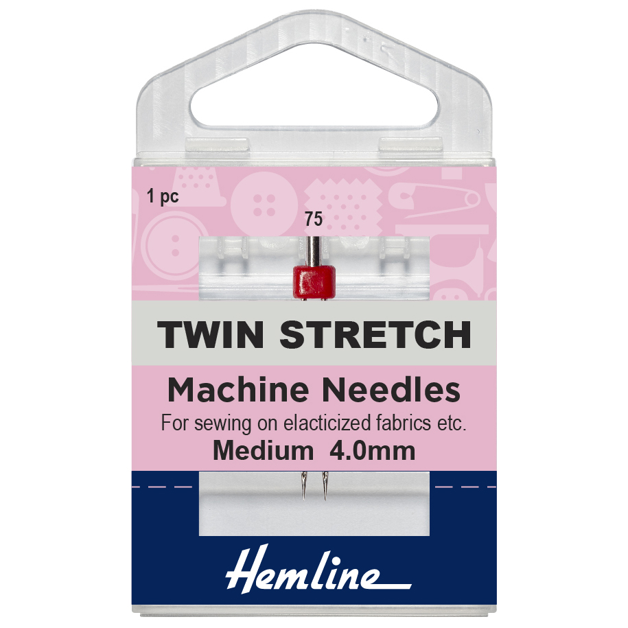 Sewing Machine Needles Twin Stretch 75(11), 4mm 1 Piece Hemline