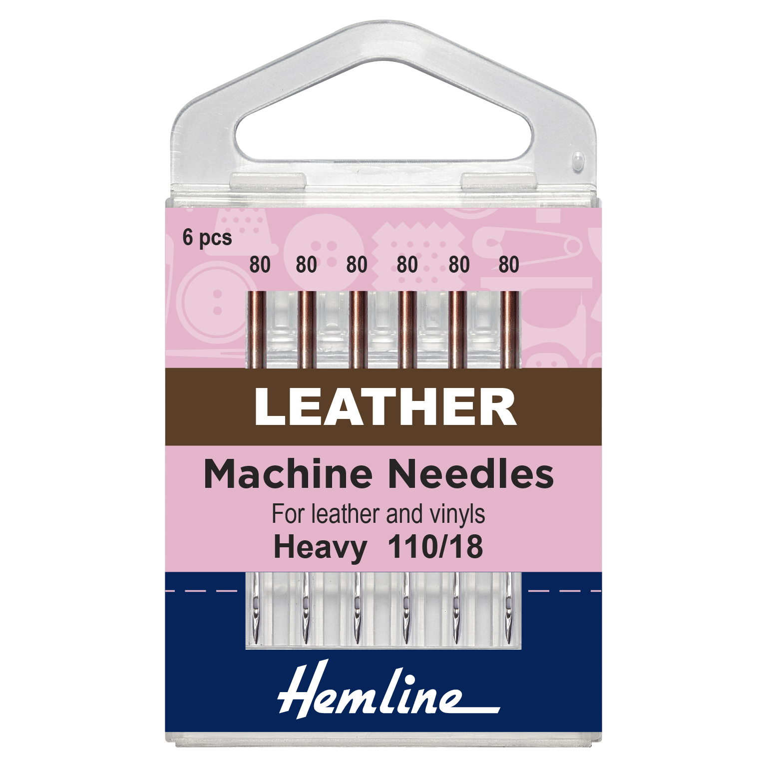 Sewing Machine Needles Leather Heavy 110(18) 6 Pieces Hemline