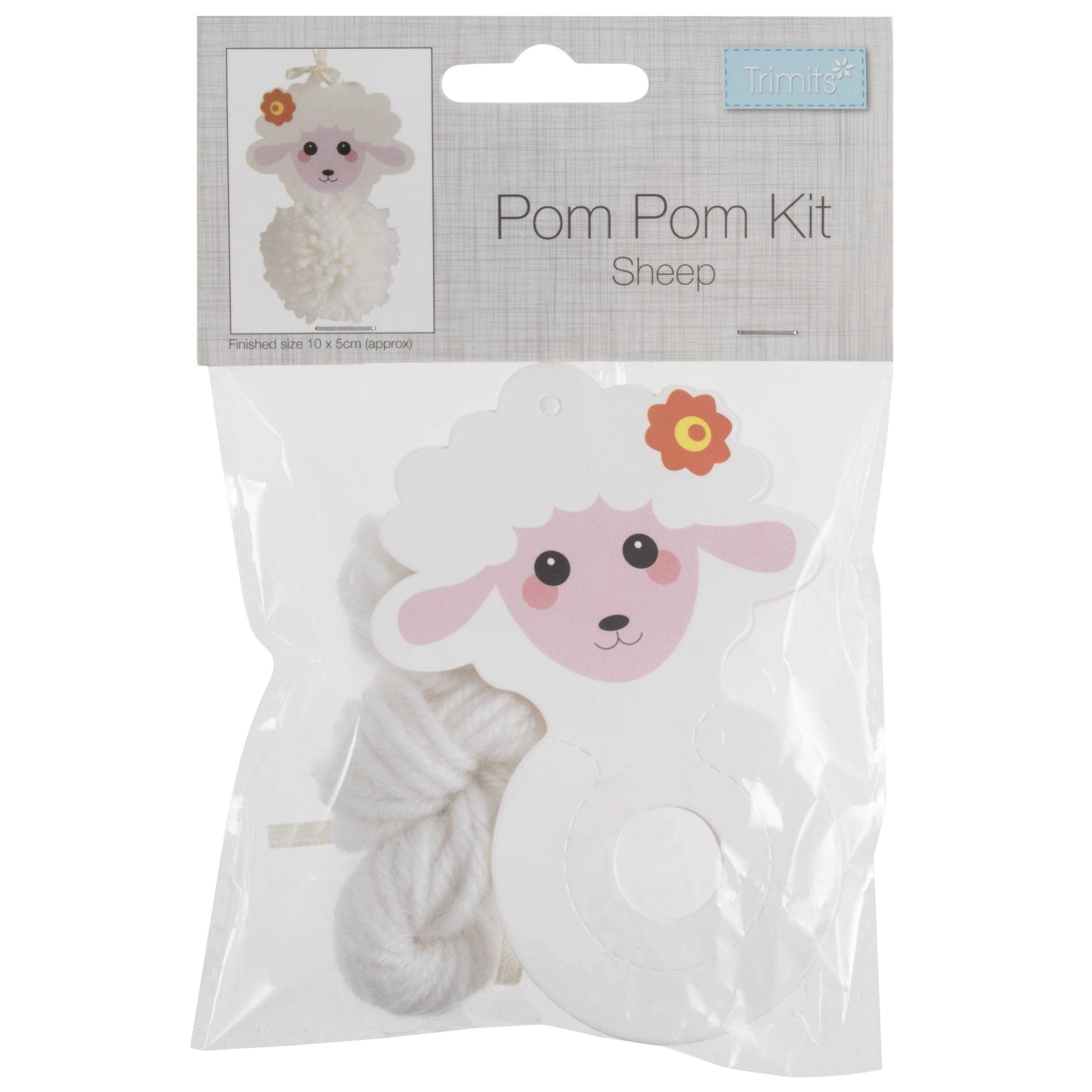 Picture of Pom Pom Decoration Kit: Sheep: Pack of 4