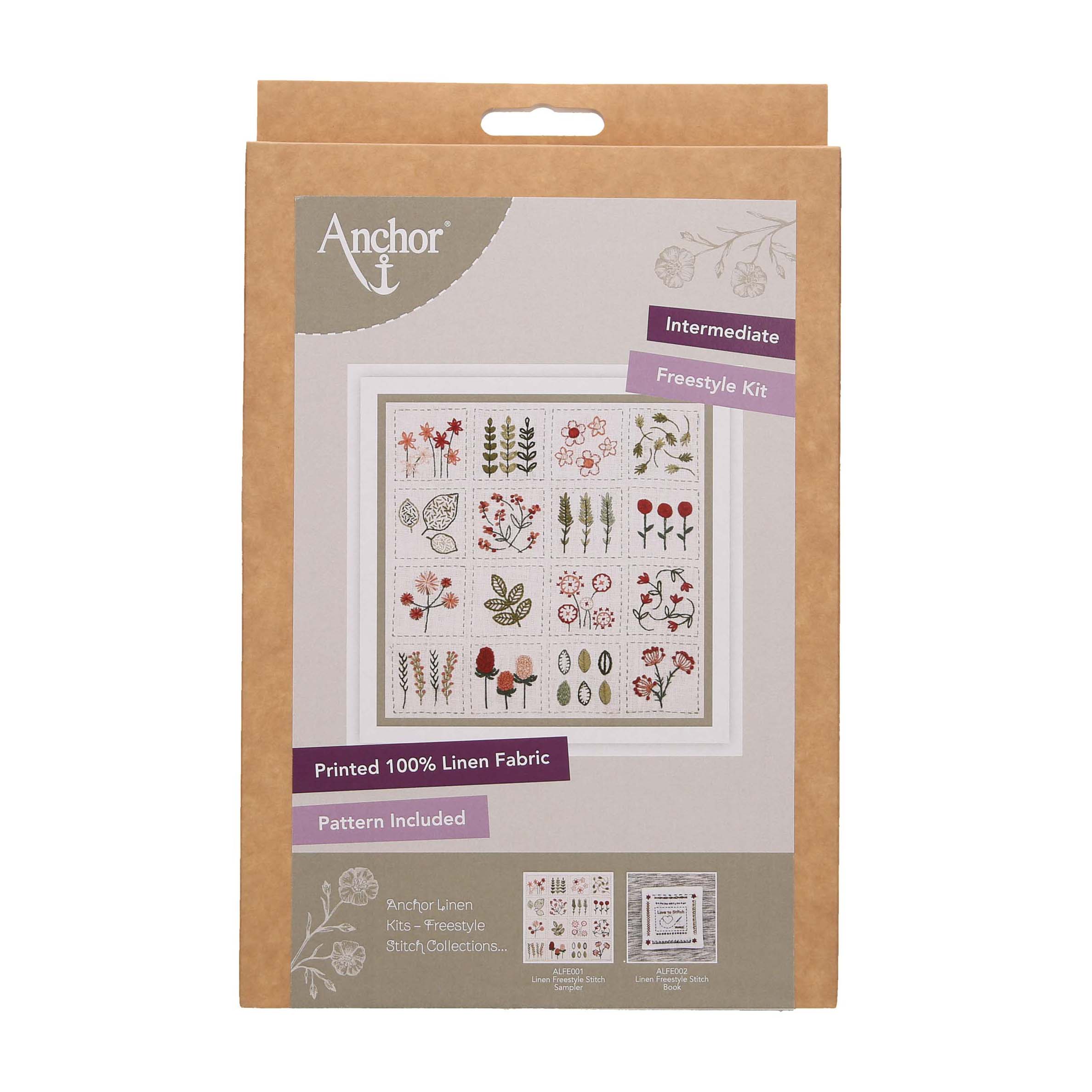 Embroidery Kit Linen Freestyle Sampler Anchor Groves and Banks