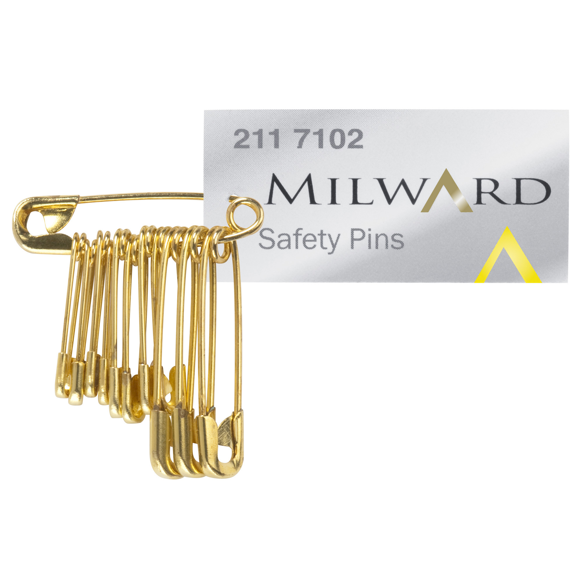 Safety Pins Gold 19, 22, 28mm Bunch of 25 Milward Groves and Banks