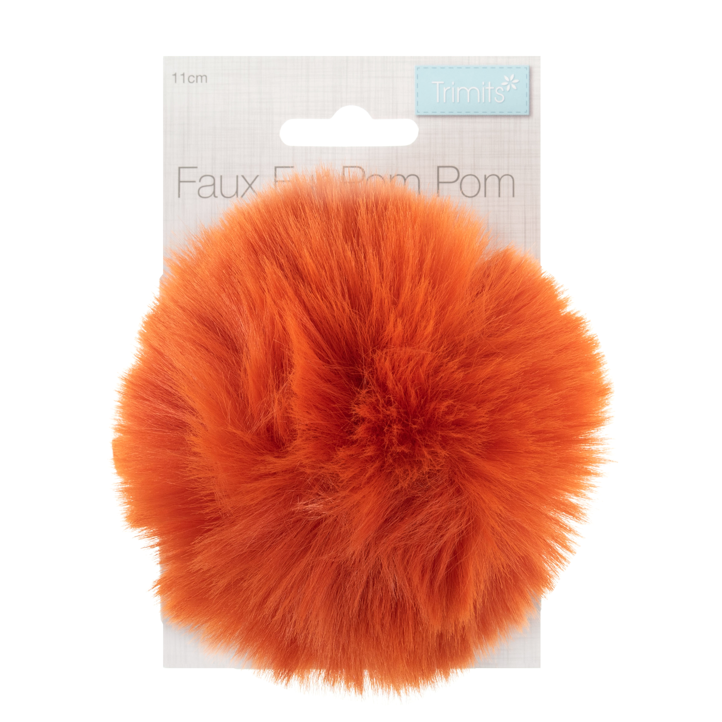 Pom Pom Faux Fur 11cm 1 Piece Orange Trimits Groves And Banks