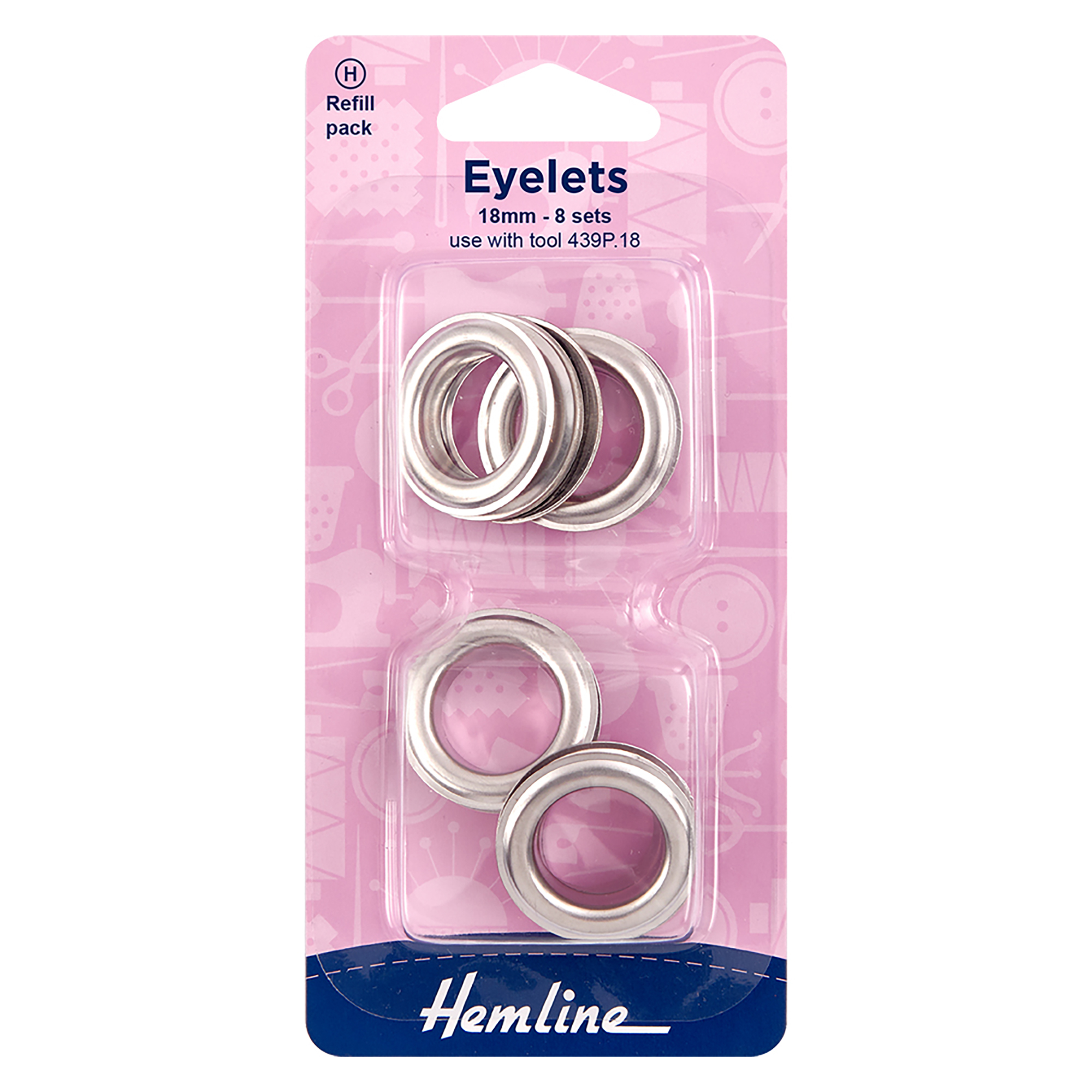 Picture of Eyelet Re-fill: Nickel: 18mm: 8 Sets