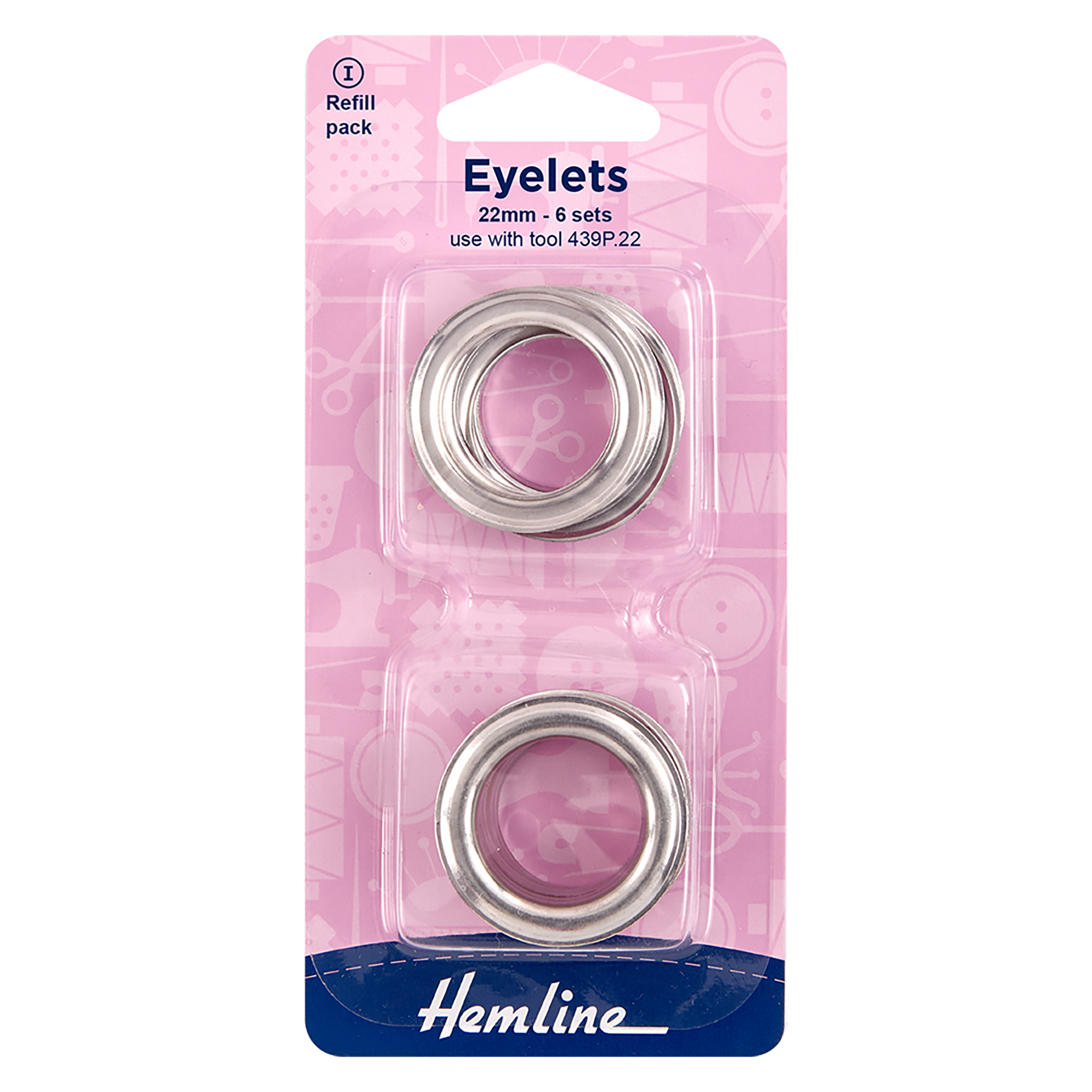 Picture of Eyelet Re-fill: Nickel: 22mm: 6 Sets