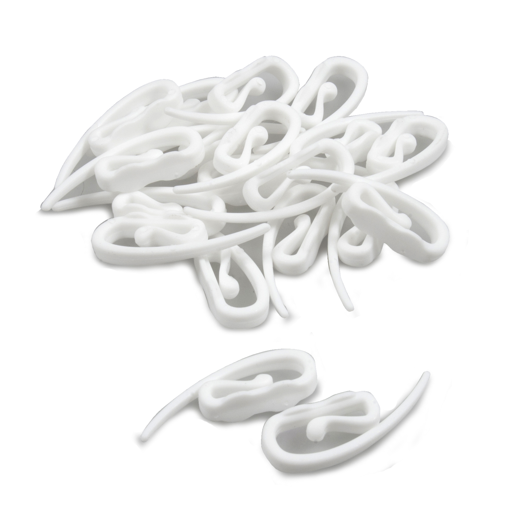 Premium Curtain Hooks Pack of 25 White Milward Curtain Tapes