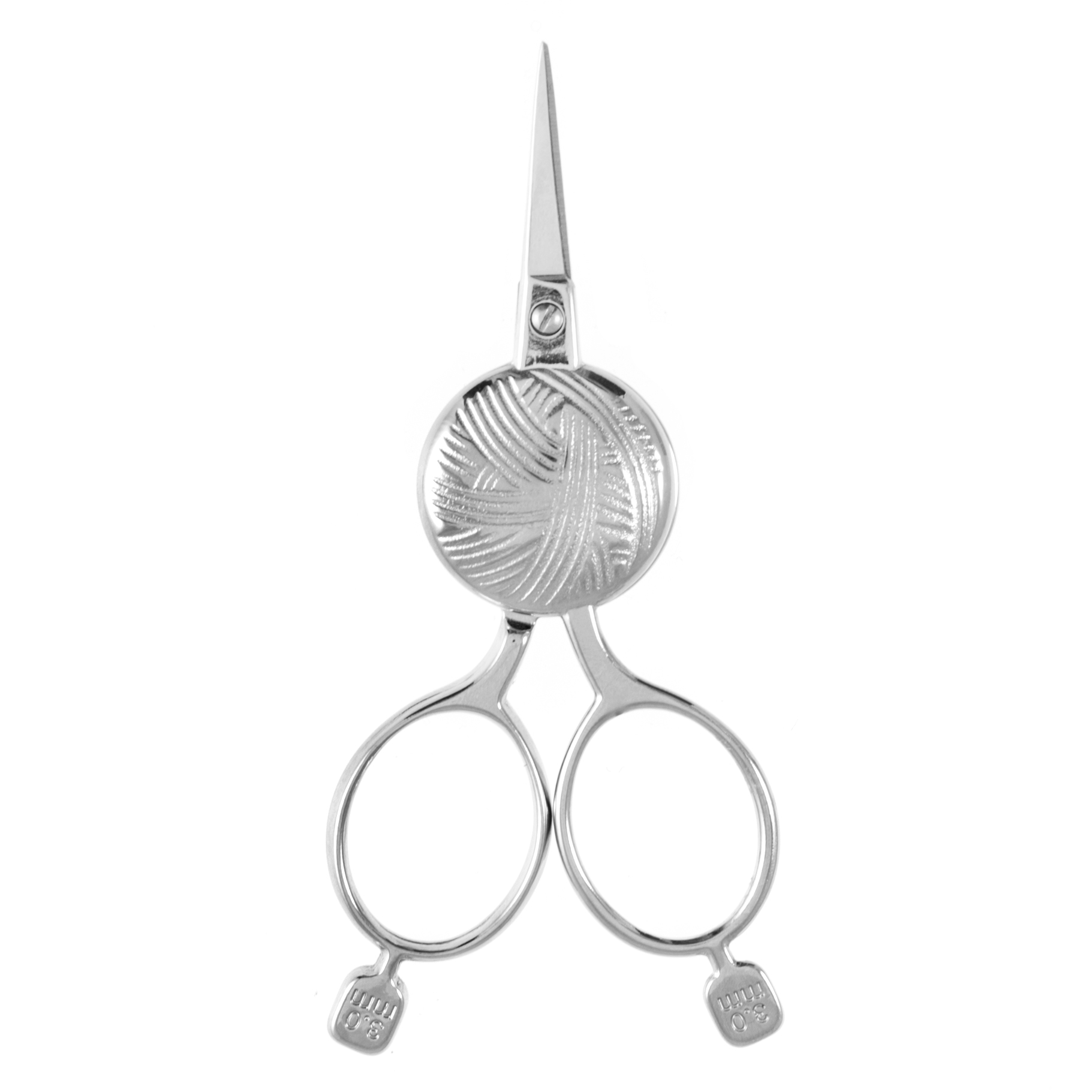 Picture of Scissors: Embroidery: Yarn Ball Design: 10cm (3.9in): Silver: 12 Pieces