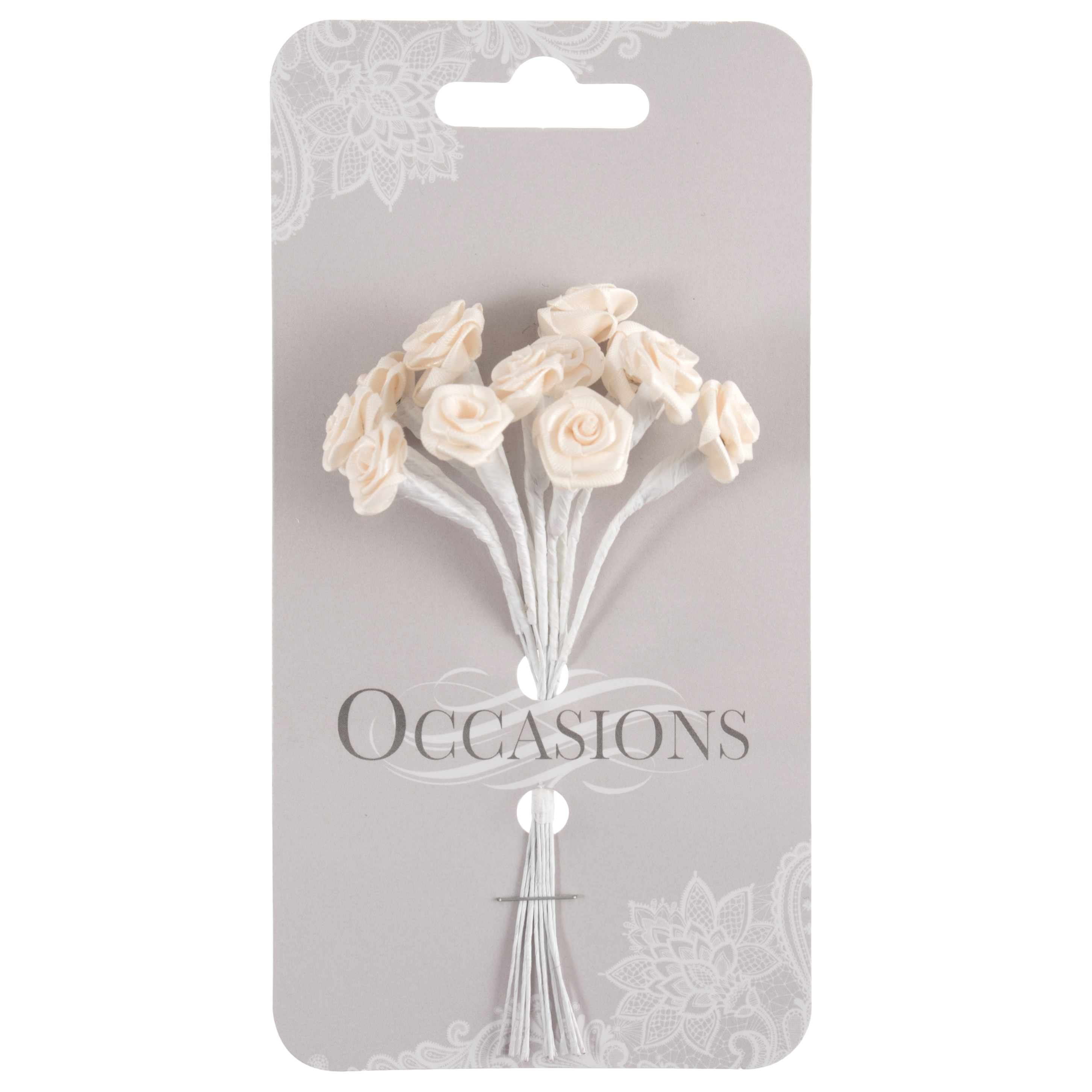 Picture of Ribbon Rose: 15mm: Pack of 12: Ivory