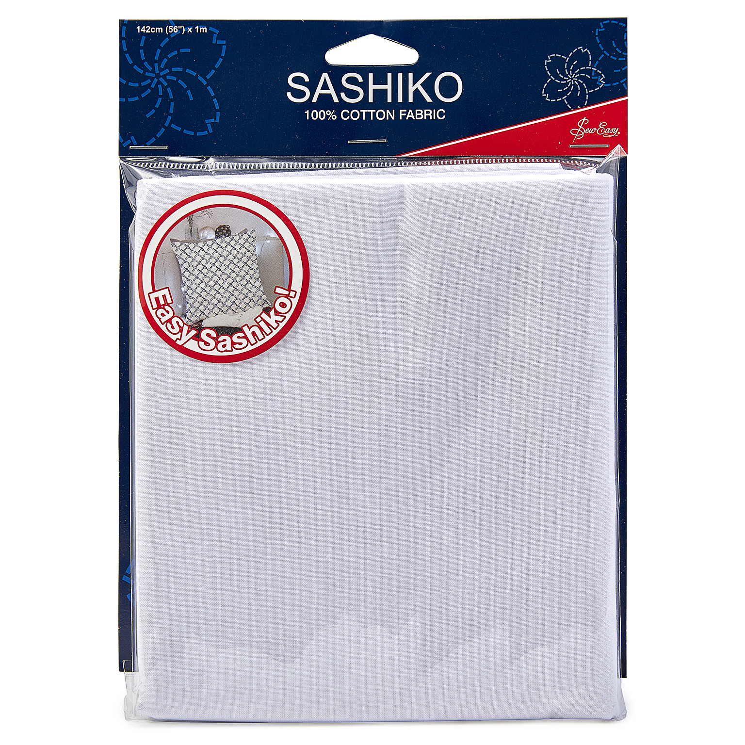 Picture of Sashiko: Cotton Fabric: 1m x 1.42m: White