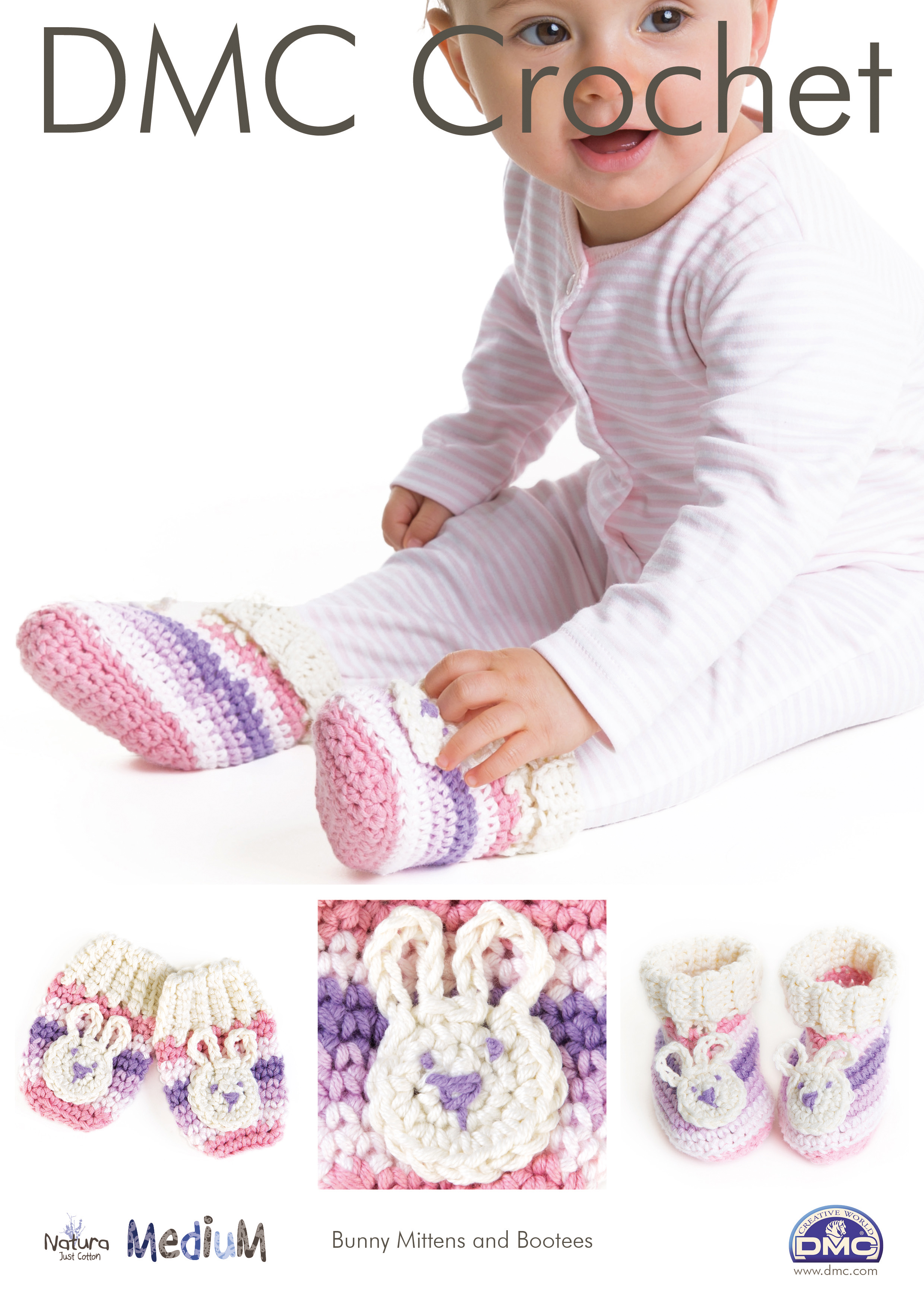 Picture of DMC Crochet Pattern: Bunny Bootees and Mittens