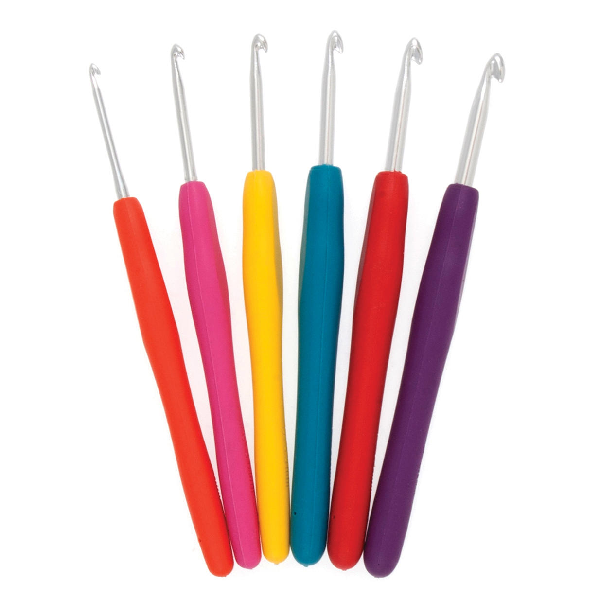 Crochet Hook Set SoftGrip Rubber Handles Set of 6 Milward Groves