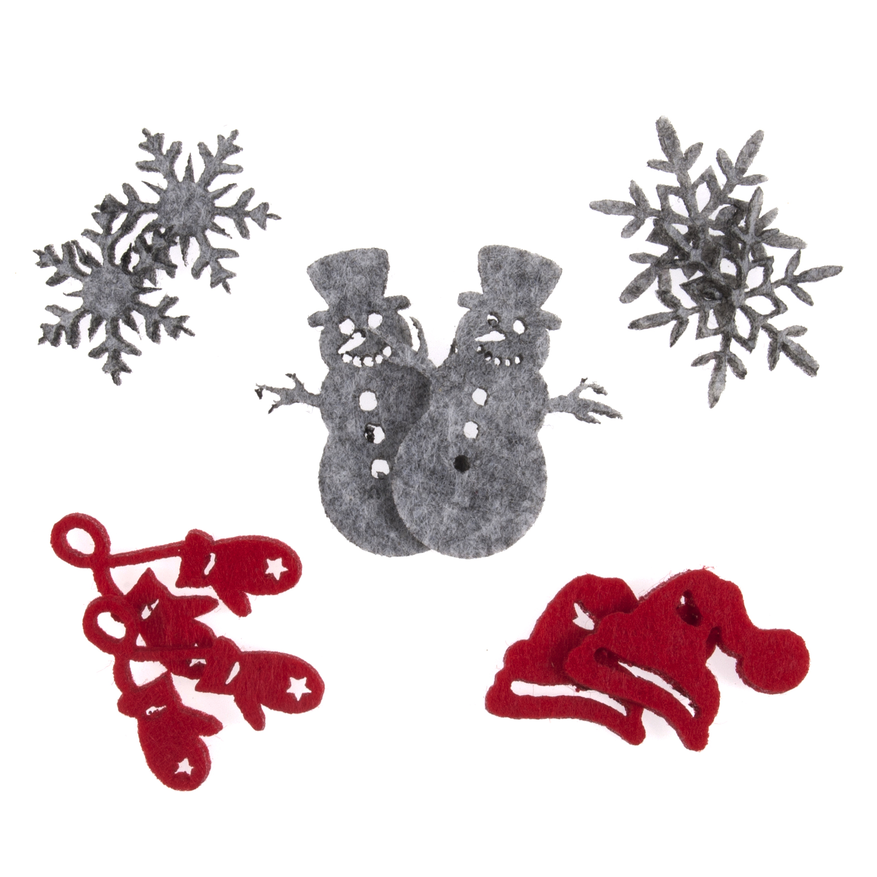 Craft Embellishment Snowman Red and Grey Pack of 12 Trimits