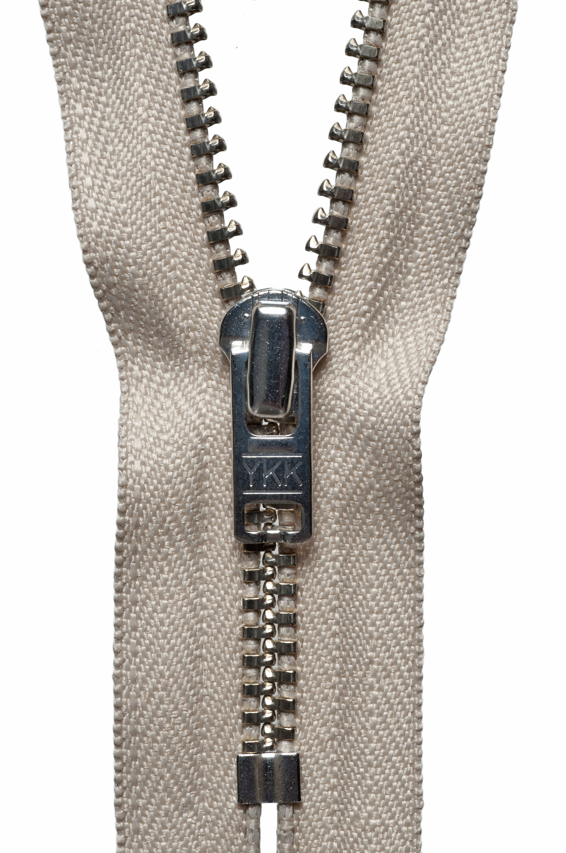 Metal Trouser Zip 18cm Beige YKK Groves and Banks