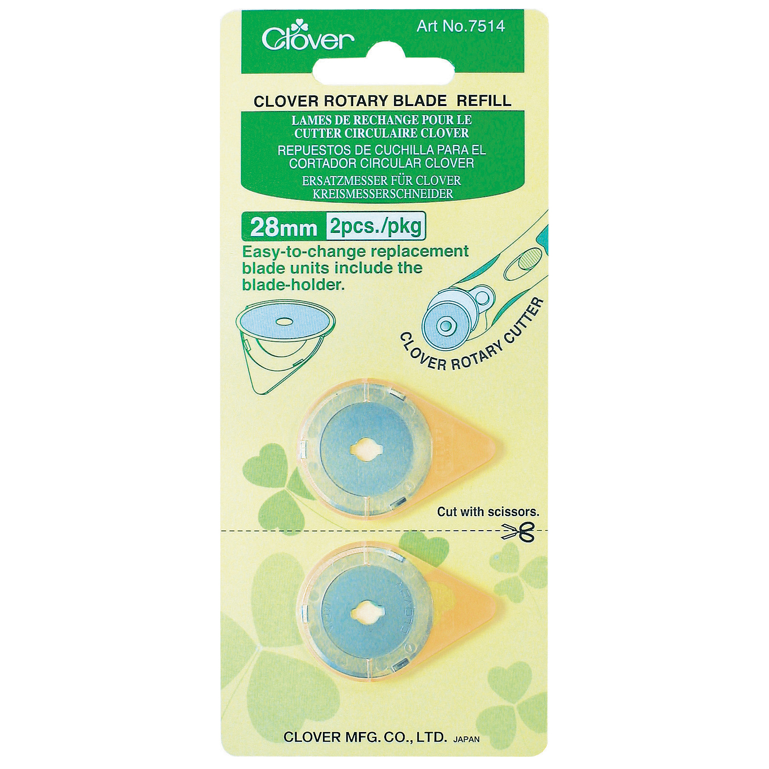 Rotary Blades Refill Pack 28mm x 2 (3) Clover Groves and Banks