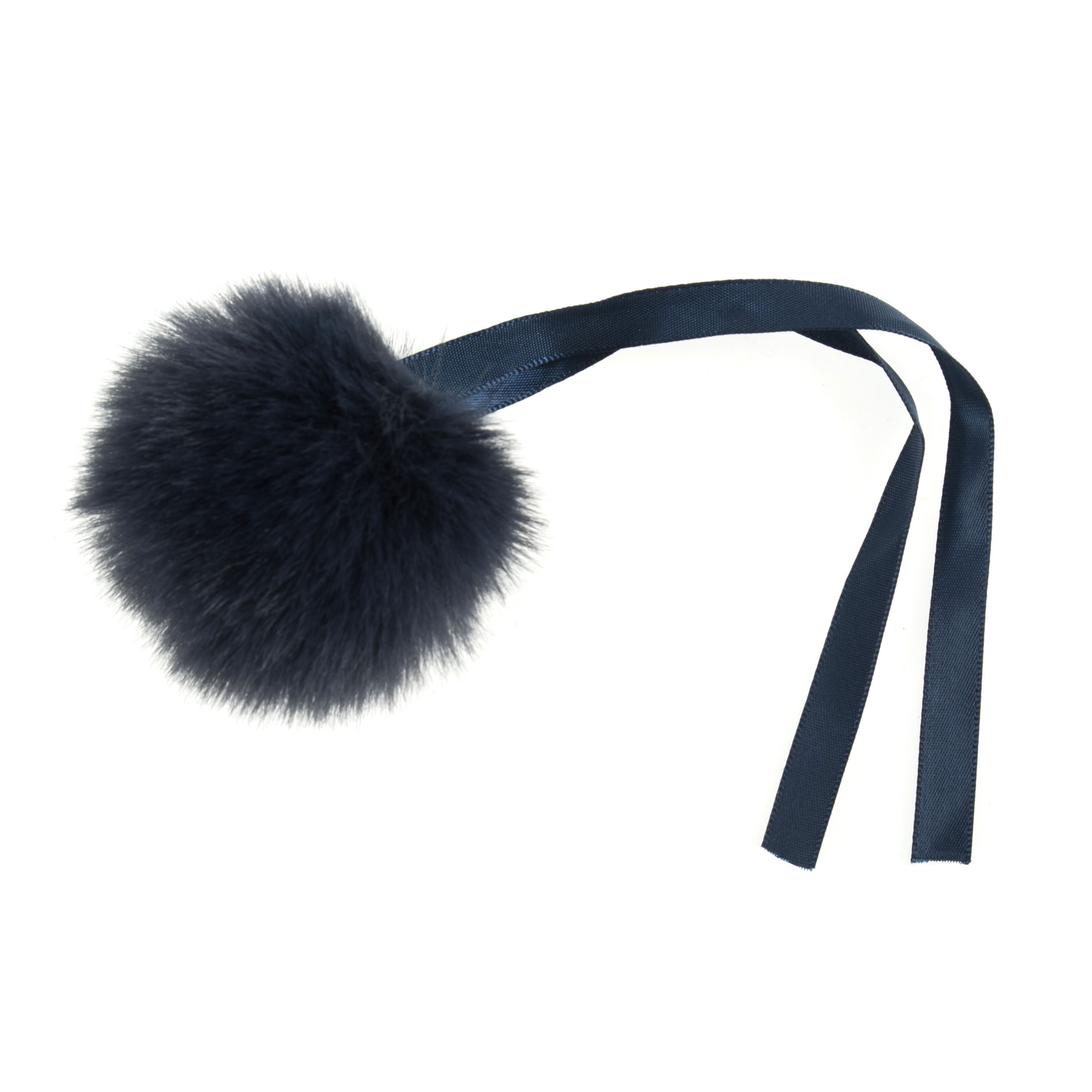 Pom Pom Faux Fur Medium 6cm 1 Piece Navy Trimits Groves and Banks