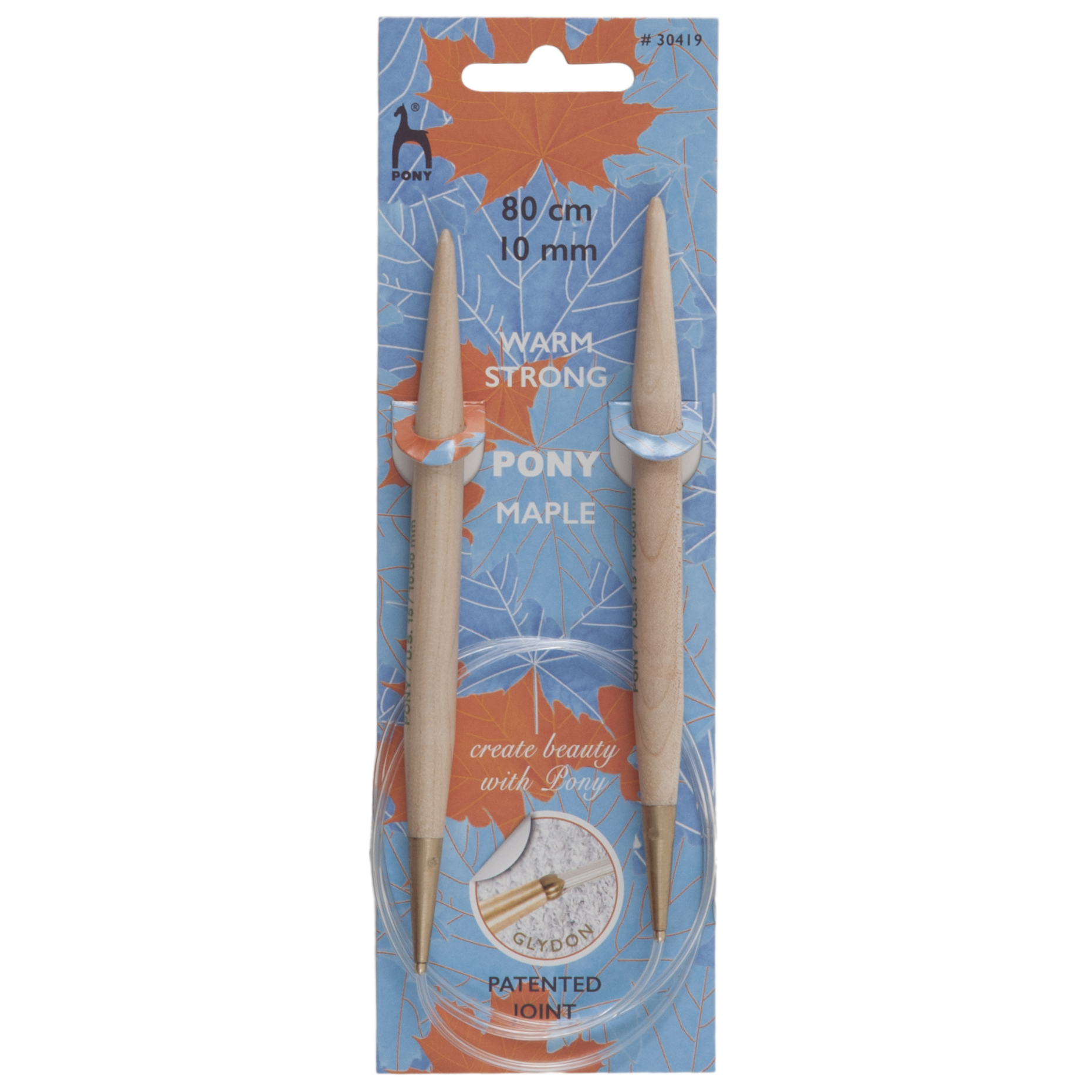 Knitting Pins Circular Fixed Maple 80cm x 10.00mm Pony Groves