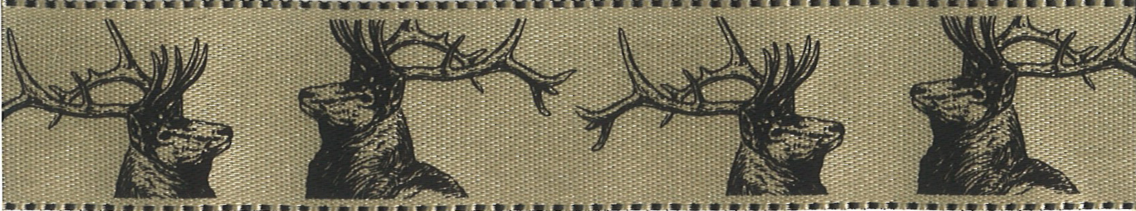 Picture of Ribbon: Stags: 20m x 25mm: Natural