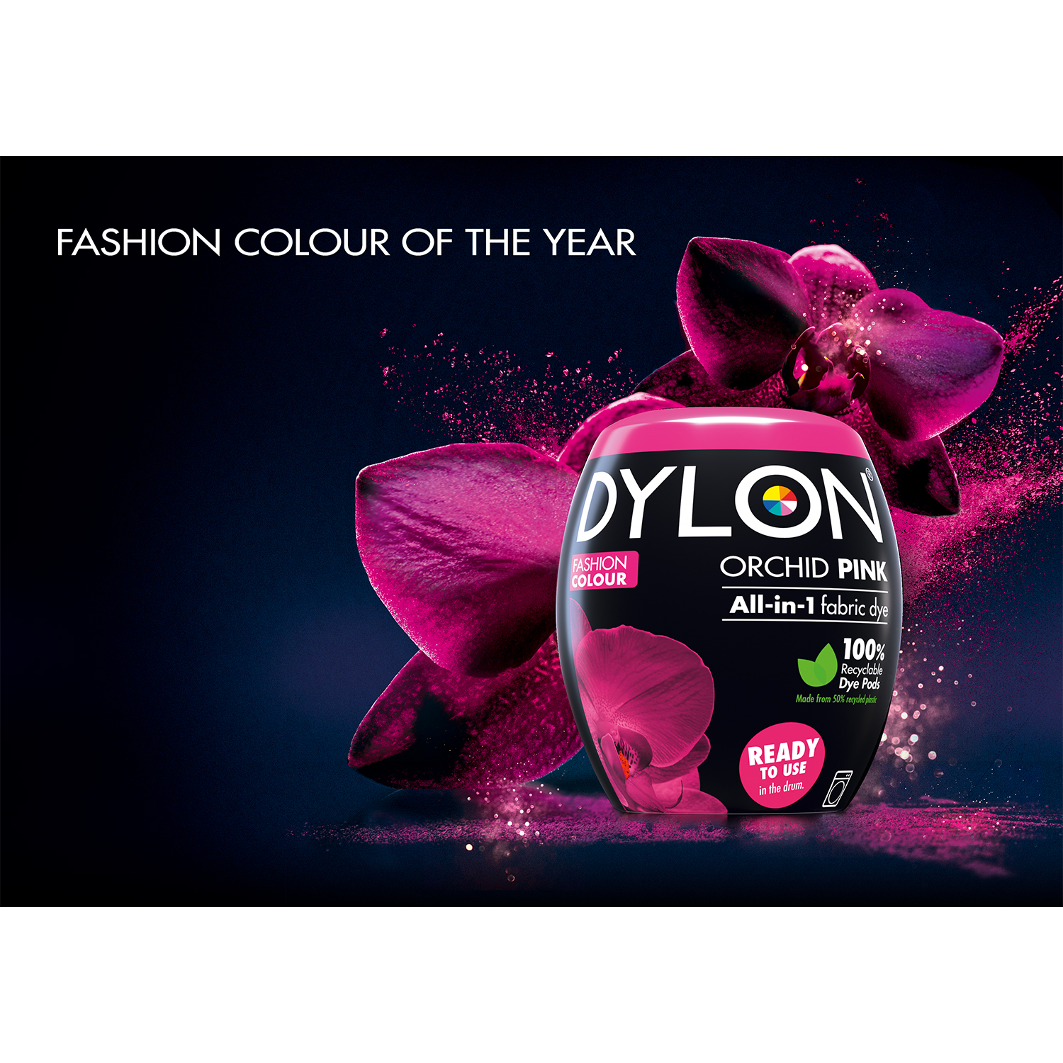 Machine Dye Pod Colour of the Year 2023 Orchid Pink Dylon Groves