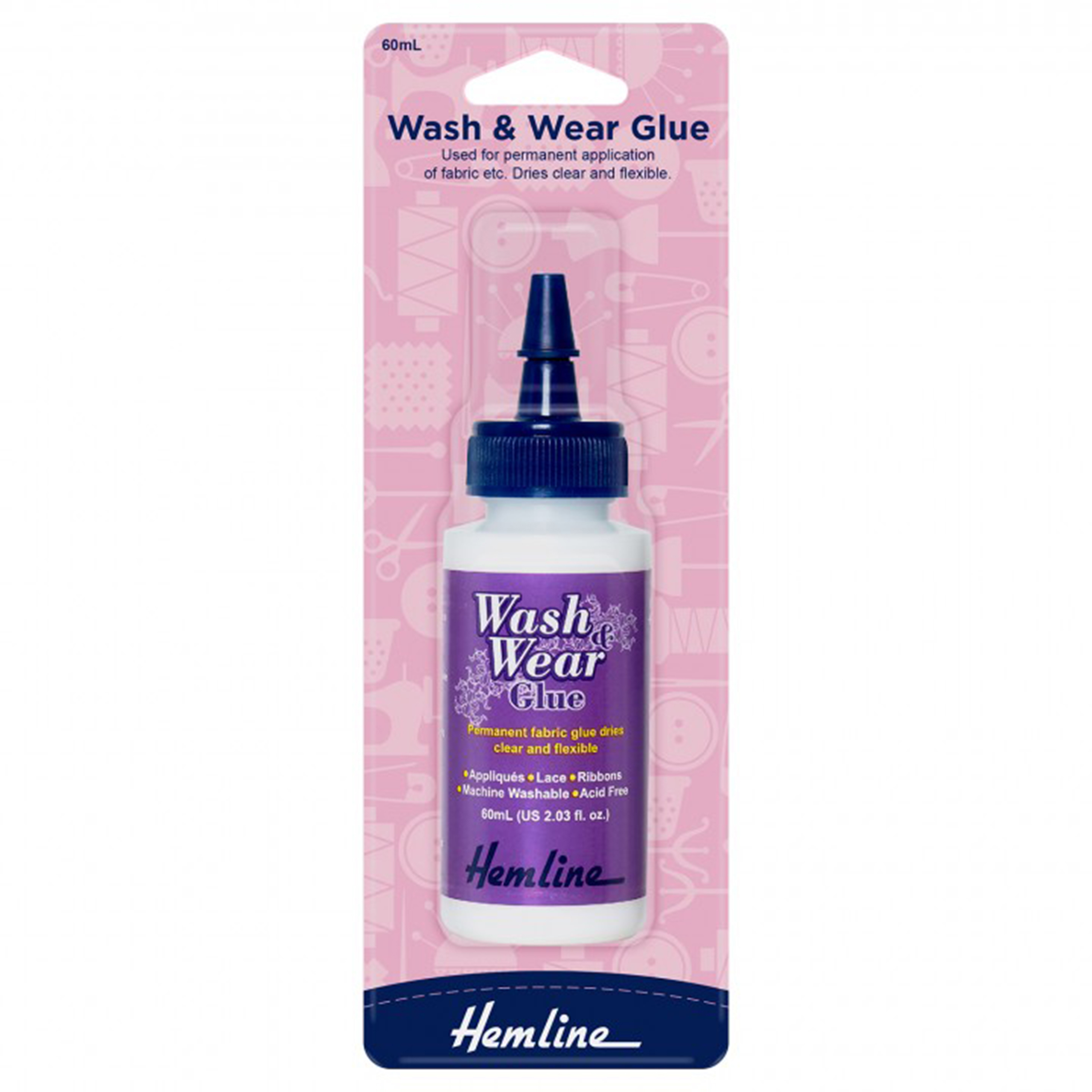 Adhesive Wash & Wear Glue 60ml Hemline Groves and Banks