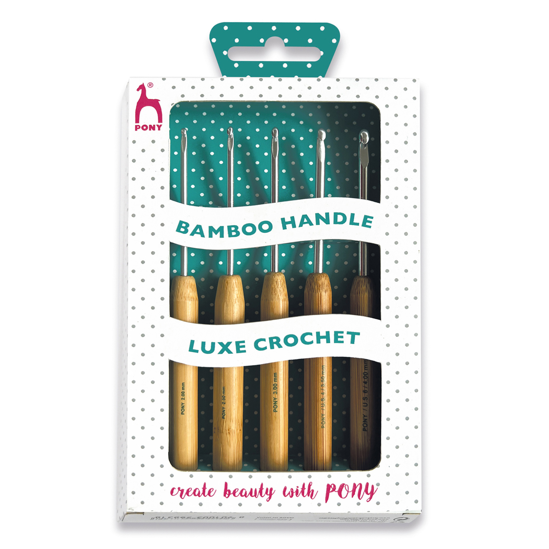 Bamboo Grip Crochet Hook set Set of 5 Pony Groves and Banks