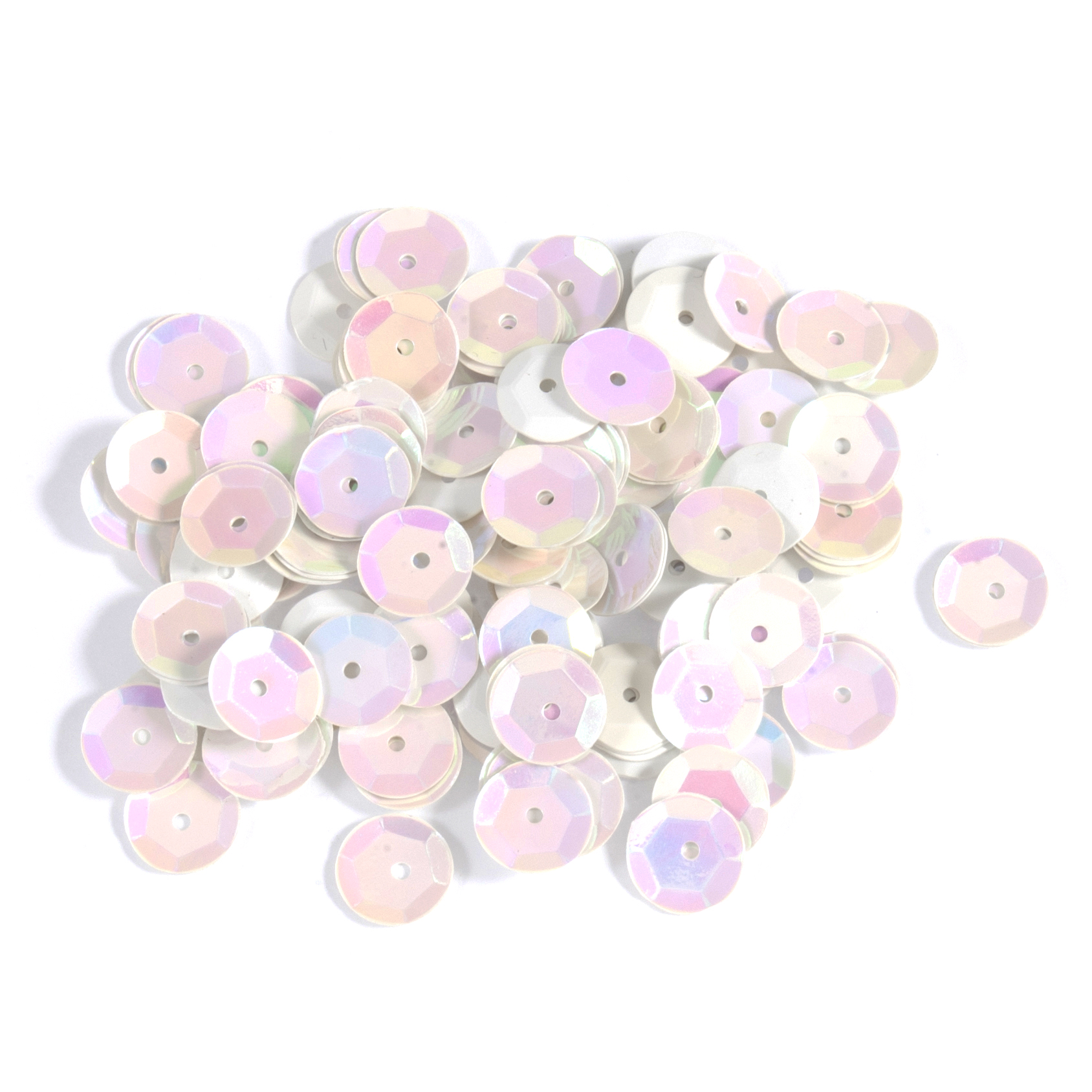Picture of Sequins: Cup: 8mm: White: 5 Packs of 140
