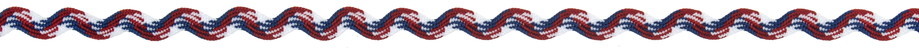 Picture of Ric Rac: Fancy Trim: 50m x 7mm: Red, White & Blue