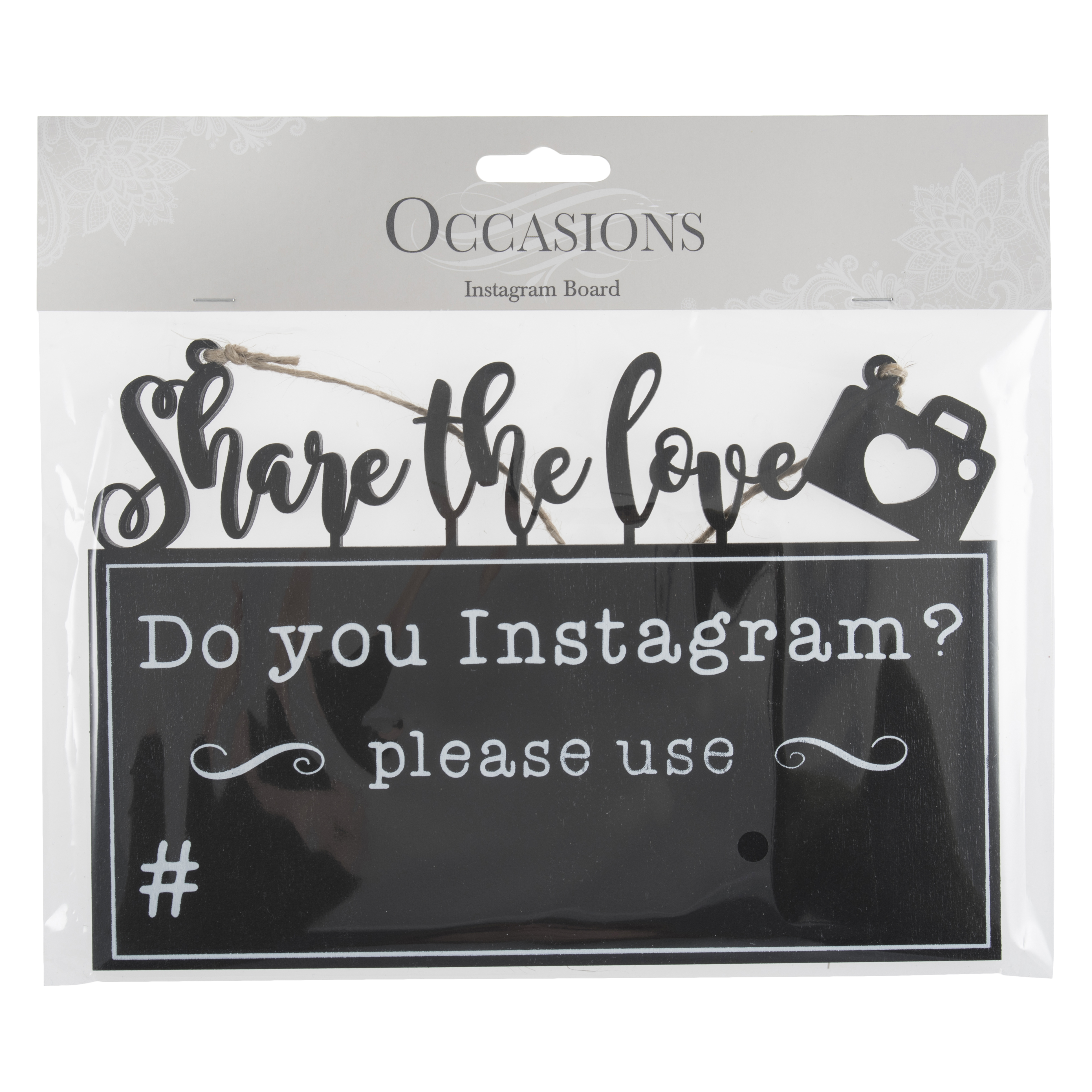 Picture of Table Decoration: Instagram Board: Share the Love: Pack of 3: Black