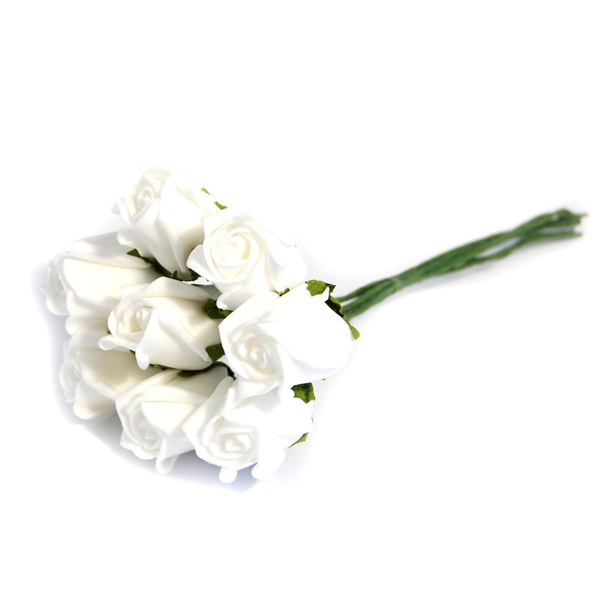 Picture of Flowers: Rose Buds: Polyfoam: Pack of 8: White