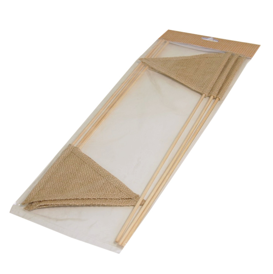 Picture of Table Decoration: Jute Flag: 14.5 x 11.8cm: Pack of 6: Natural