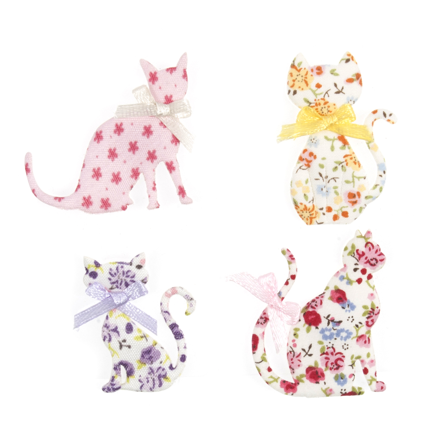 Craft Embellishments Felt Floral Cats Pack of 4 Trimits Craft