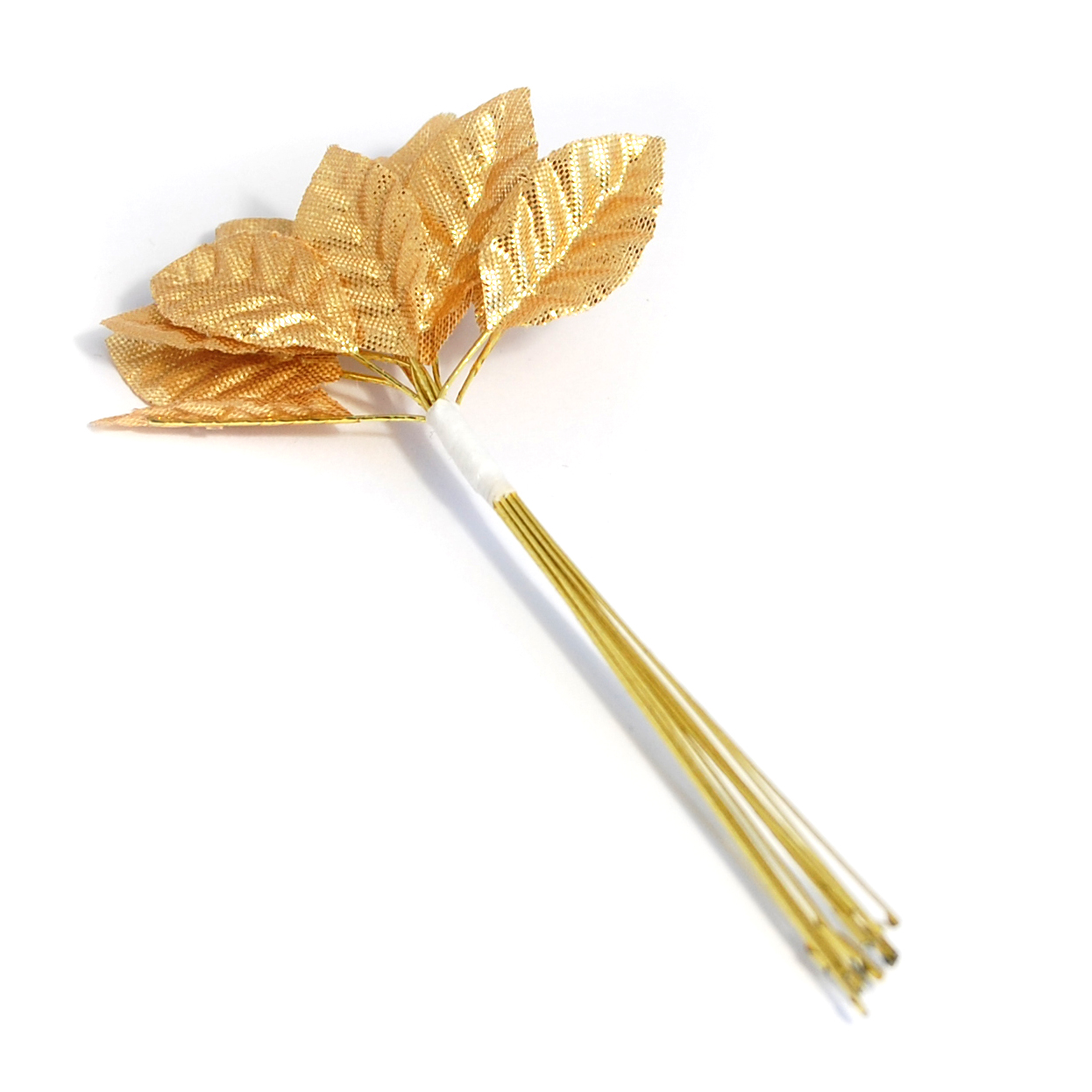 Picture of Leaves: Rose: Metallic: 15mm: Pack of 12: Gold