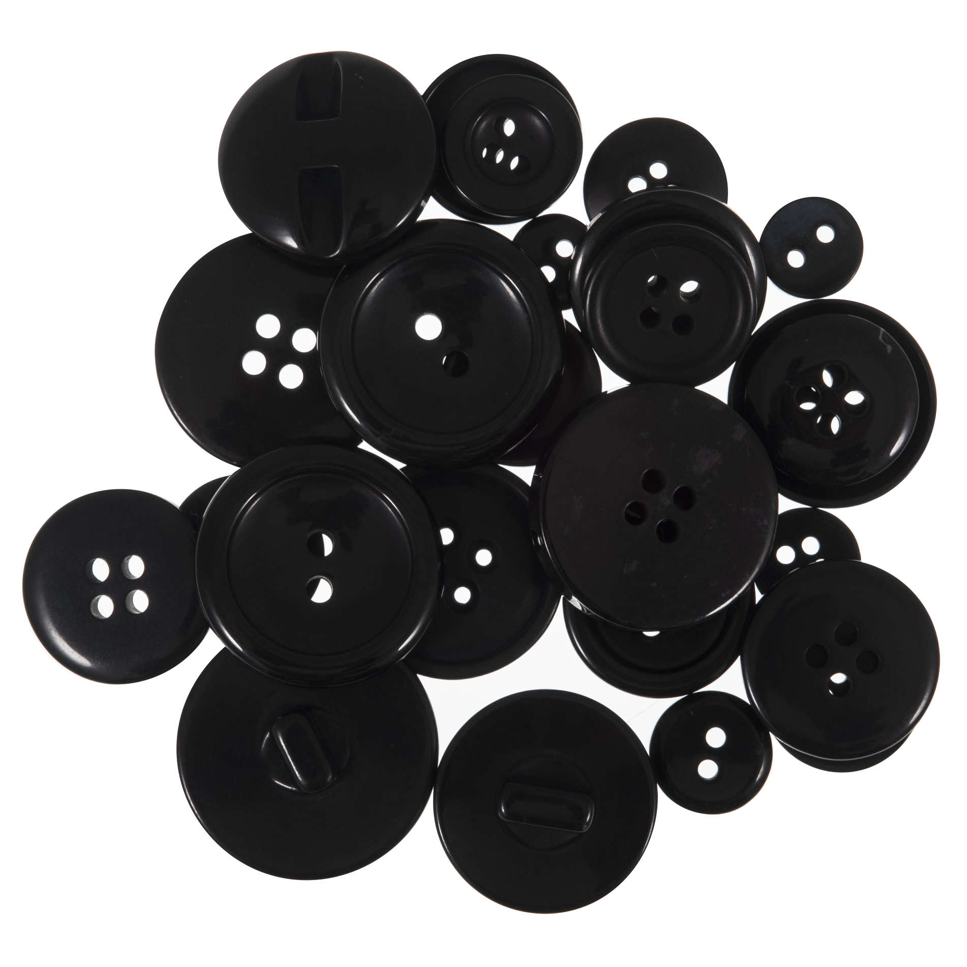 Buttons Craft Assorted Sizes 500g Black Trimits Groves and Banks