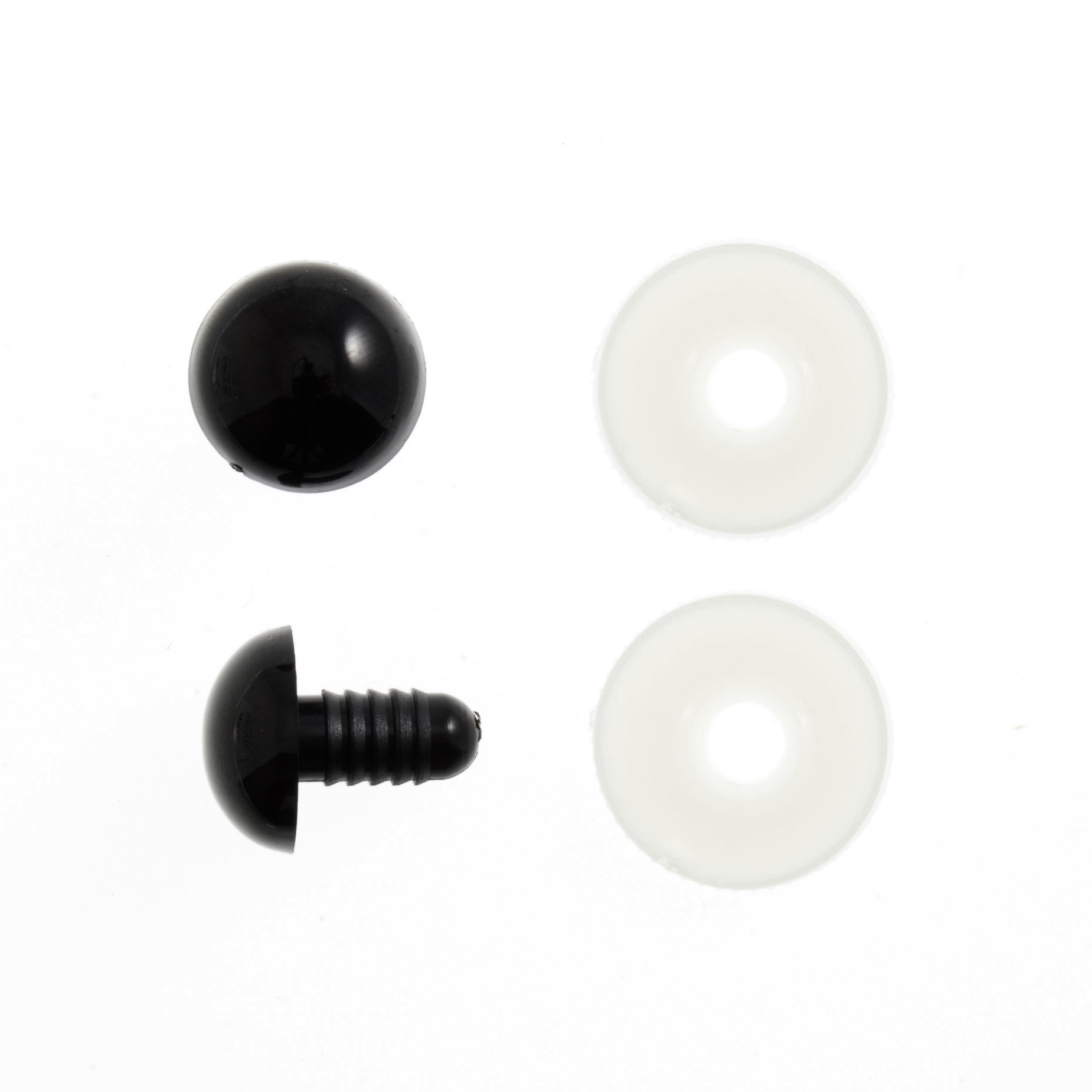 Toy Eyes: Solid: 6mm: Black: Pack of 10 - Trimits - Groves and Banks