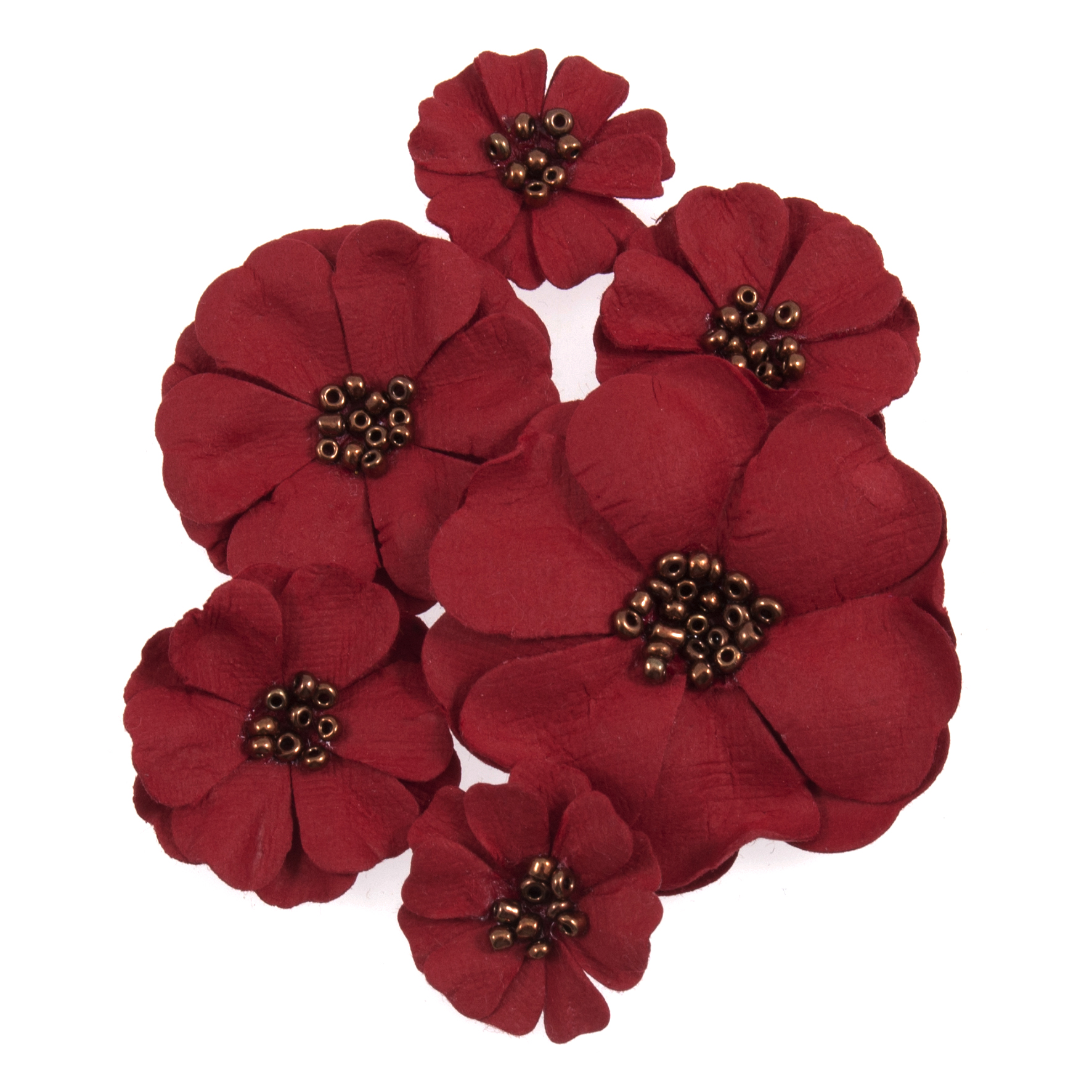 Craft Embellishments: Paper Flowers: Poppies: Assorted: 6 Pieces ...