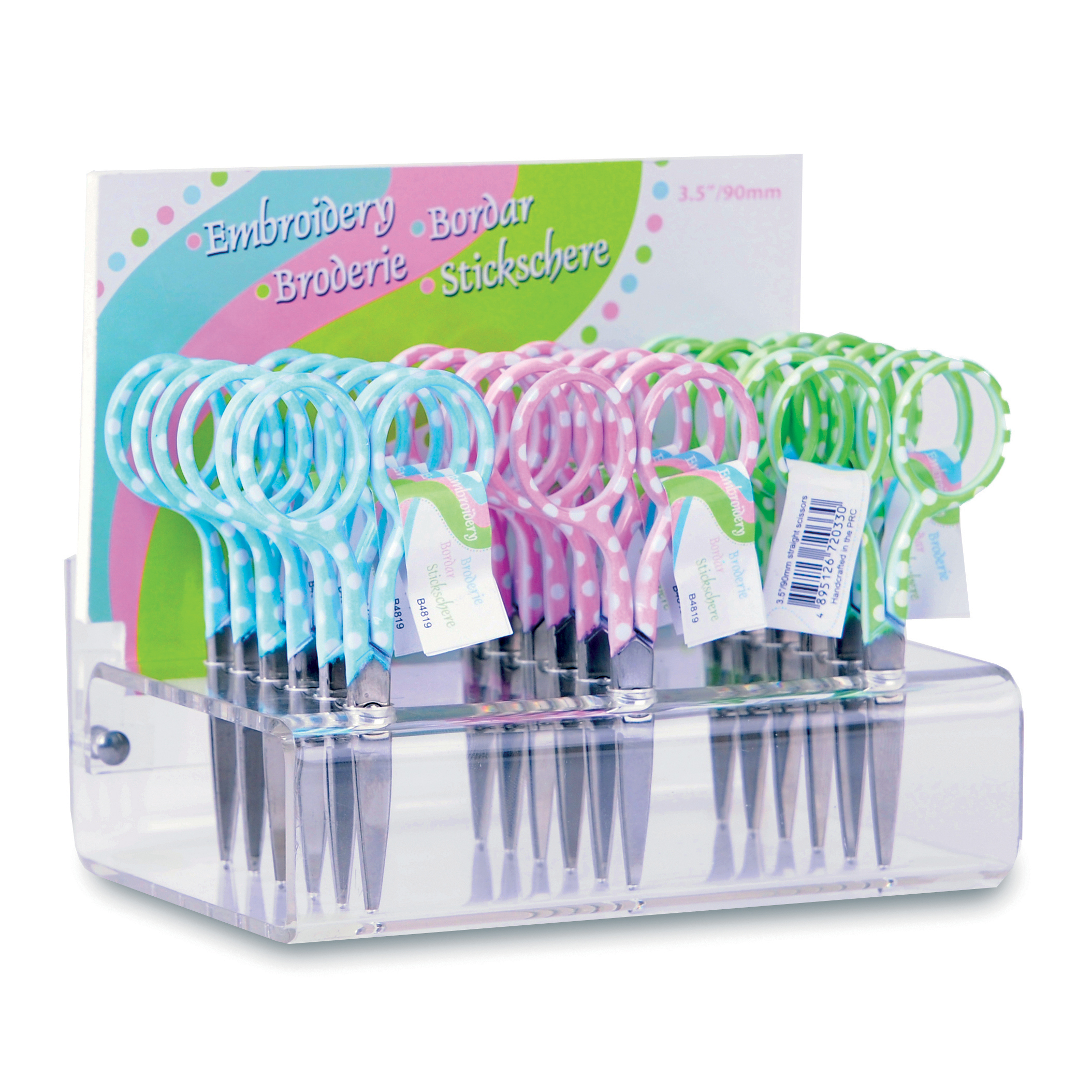 Picture of Counter Display Unit: Scissors: Embroidery: Polka Dot: 18 Pieces