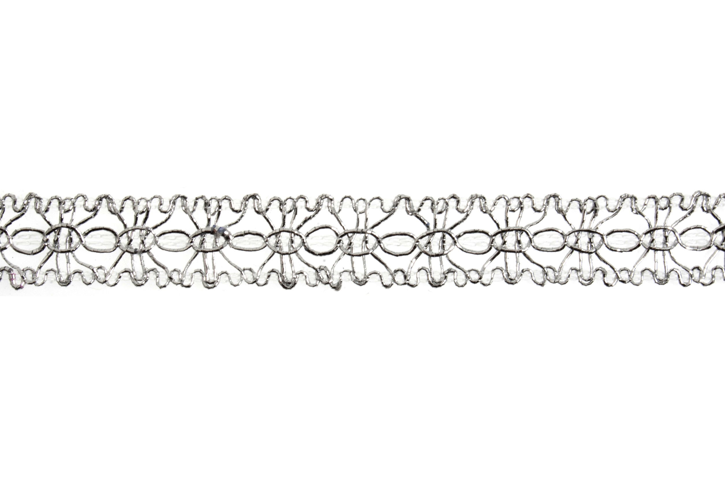Trim Braid Decorative 25m x 15mm Silver Essential Trimmings