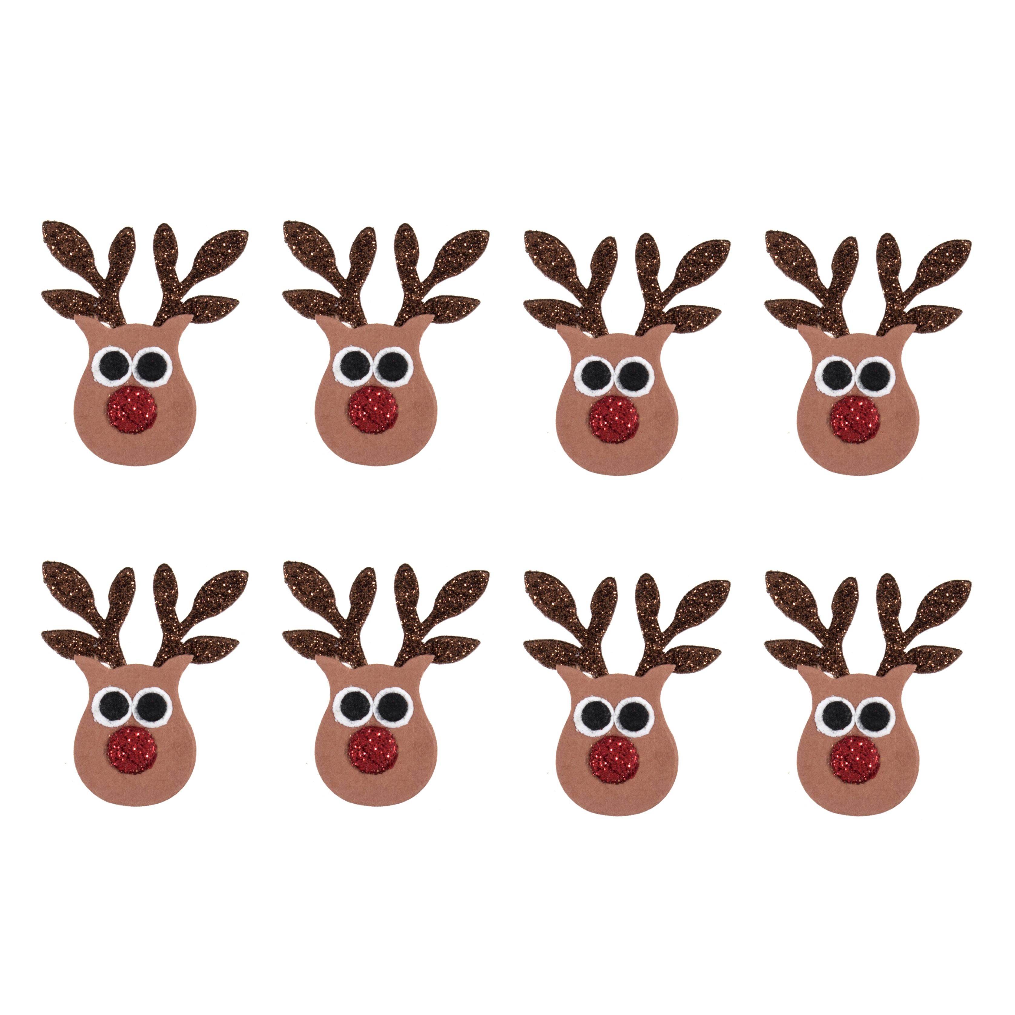 Picture of Craft Embellishments: Glitter Reindeers: 8 Pieces