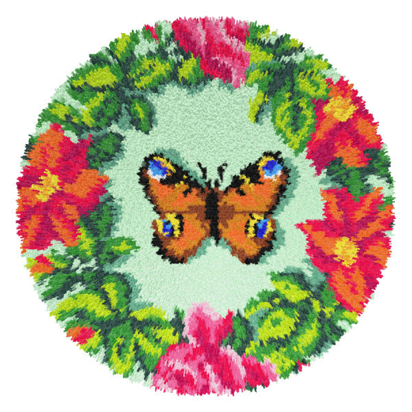 Latch Hook Kit Rug Butterfly Orchidea Groves and Banks