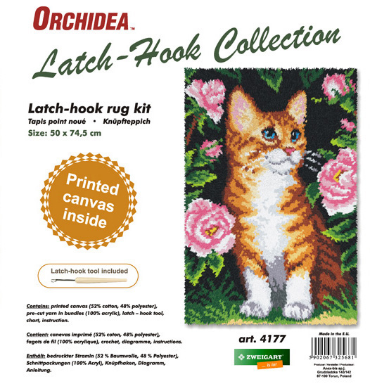 Latch Hook Kit Rug Cat Orchidea Groves and Banks