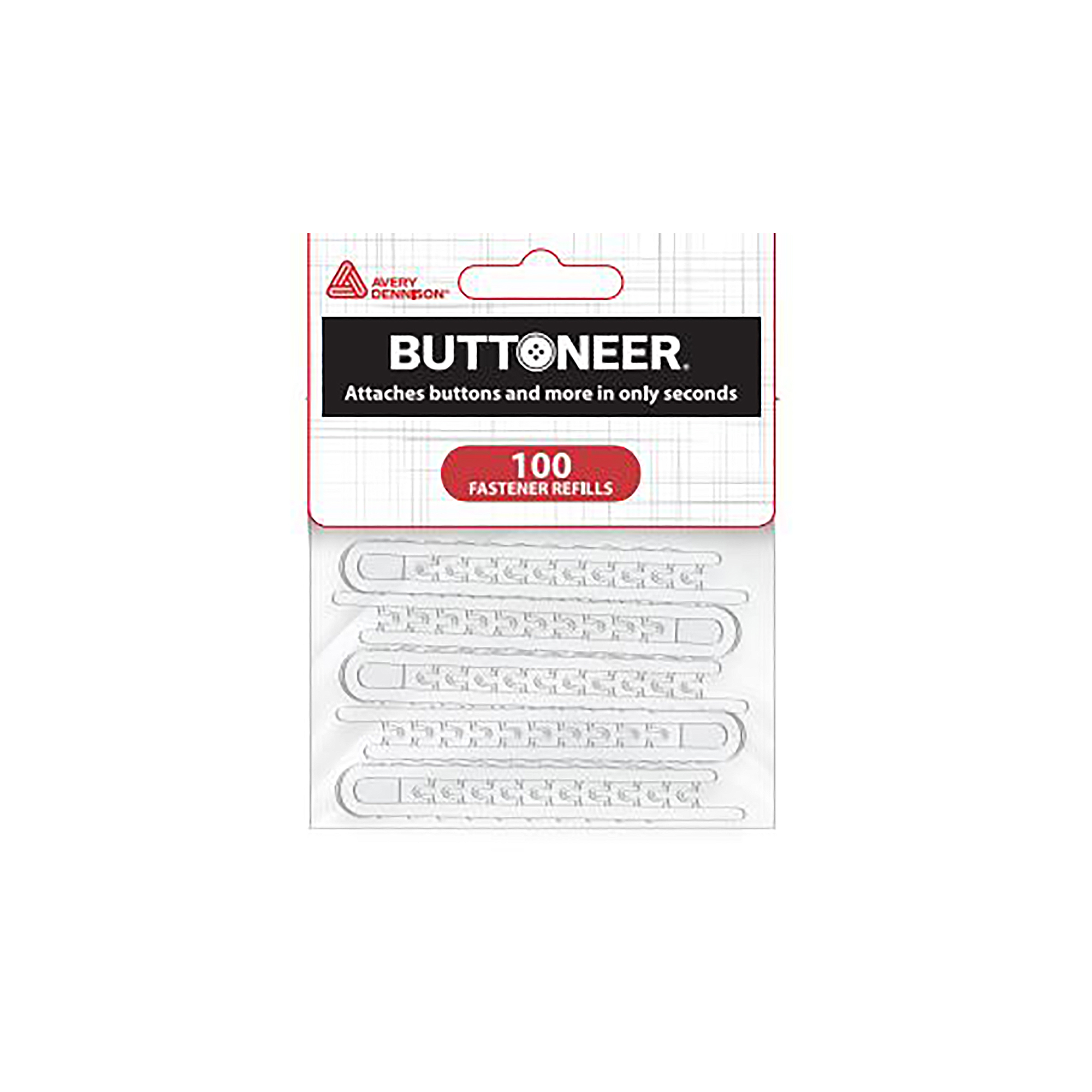 Buttoneer Refill: 10 x 10 Fasteners - Avery Dennison - Groves and Banks