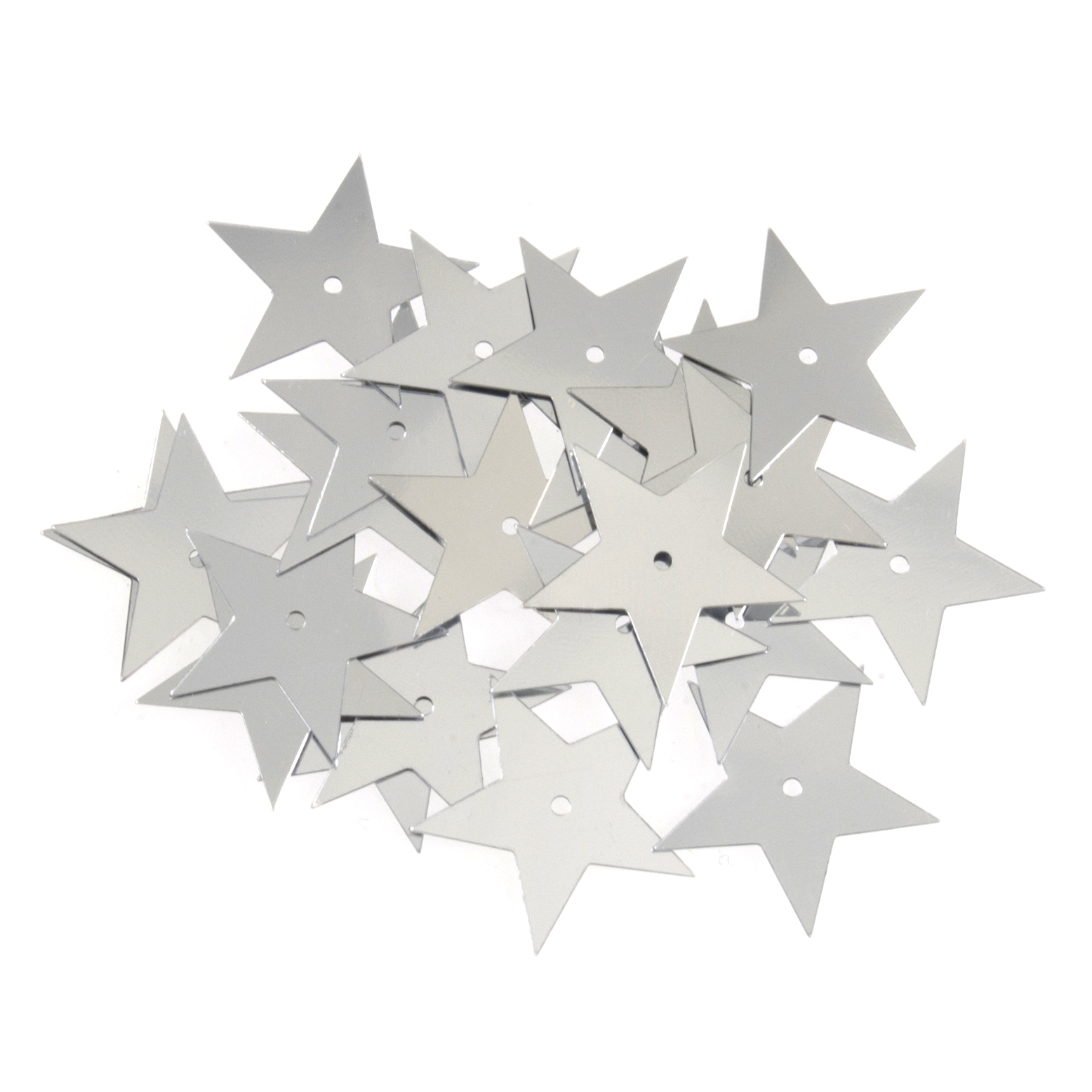 Picture of Sequins: Stars: Large: Silver: 5 Packs of 23