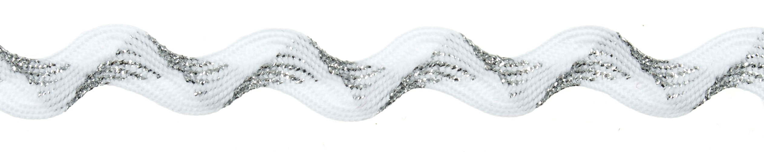 Picture of Trim: Ric Rac: Metallic: 25m x 10mm: White and Silver