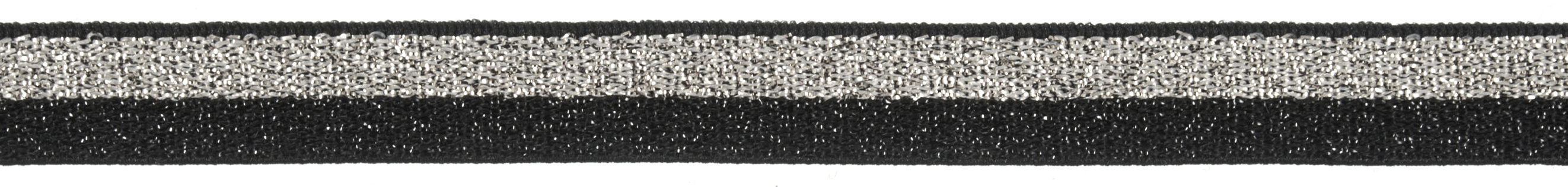 Picture of Trim: Elastic: Stripe: 25m x 11mm: Black and Silver