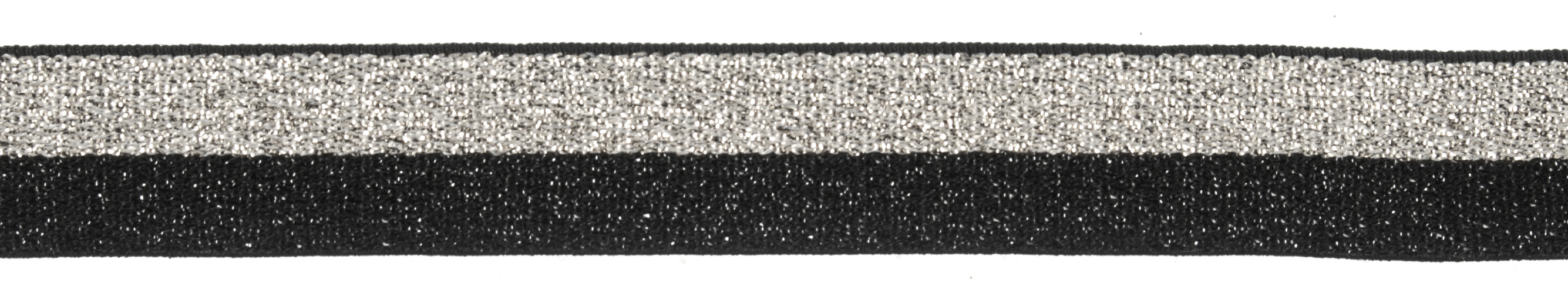 Picture of Trim: Elastic: Stripe: 25m x 16mm: Black and Silver