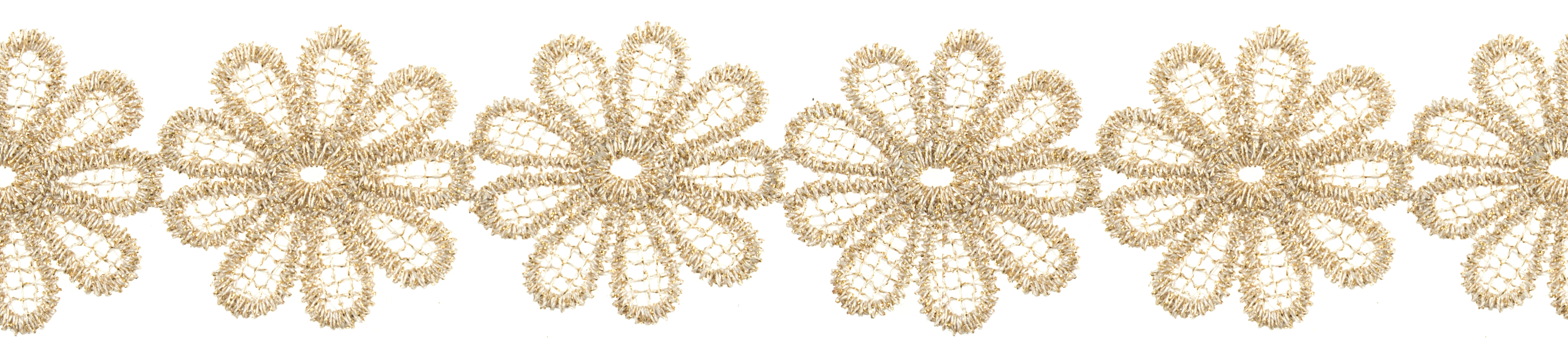 Picture of Trim: Lace: Guipure: Flower: 13.7m x 35mm: Gold