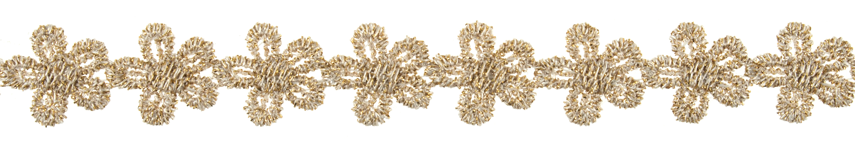 Picture of Trim: Lace: Guipure: Flower: 13.7m x 15mm: Gold