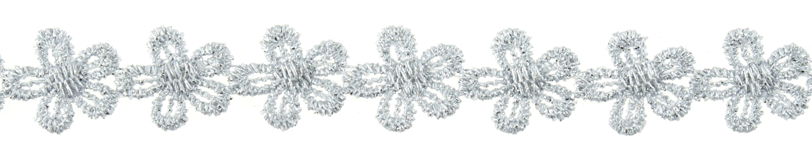 Picture of Trim: Lace: Guipure: Flower: 13.7m x 15mm: Silver