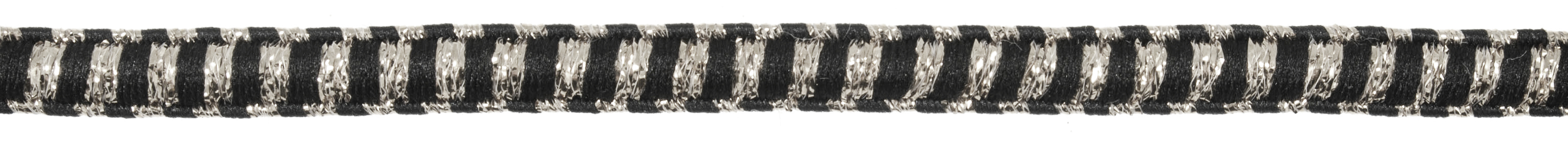 Picture of Trim: Striped Band: Metallic: 25m x 9mm: Black and Silver
