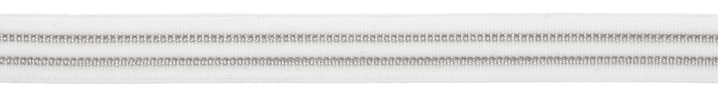 Picture of Trim: Elastic: Double Stripe: 25m x 11mm: White and Silver
