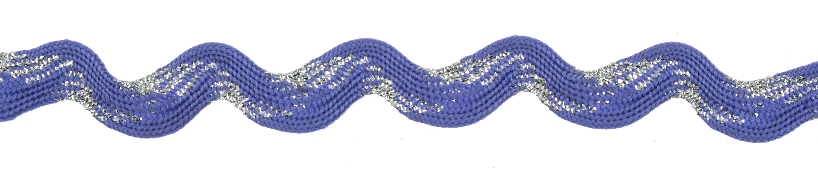 Picture of Trim: Ric Rac: Metallic: 25m x 10mm: Lilac and Silver